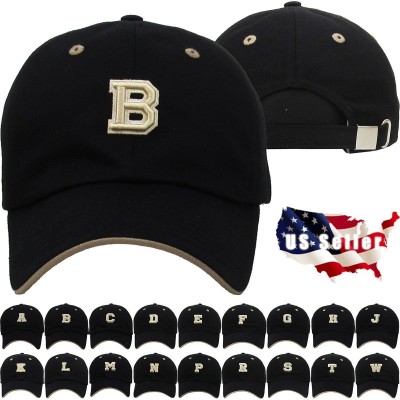 ABC Letter Embroidery INITIAL Black Dad Hat Baseball Cap Adjustable  eb-41486888